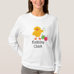 T-shirt Pièce en t de douille de poussin de tricot longue
