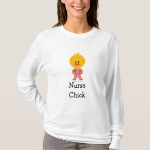 T-shirt Pièce en t de douille de poussin d'infirmière