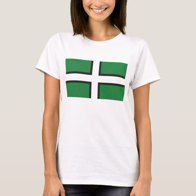 T-shirt Pièce en t de "drapeau de Devon" de dames (Devant)