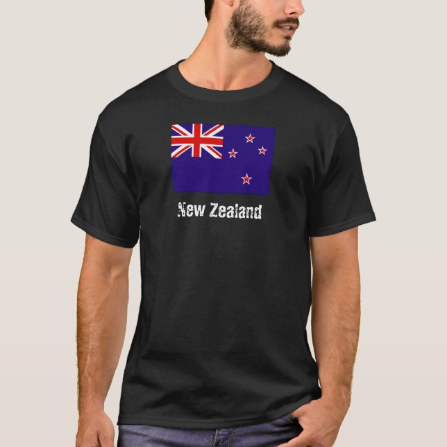 T-shirt Pièce en t de drapeau de la Nouvelle Zélande (Devant)