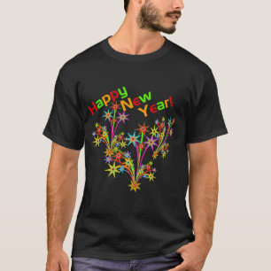 T-shirt Pièce en t de feux d'artifice de bonne année