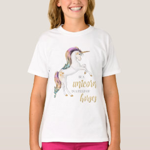 T-shirt Pièce en t de filles de licorne
