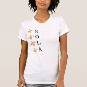 T-shirt Pièce en t de Fleur De Lis Vertical NOLA Vtg