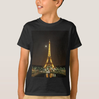 T-shirt Pièce en t de la jeunesse de nuit de Tour Eiffel @