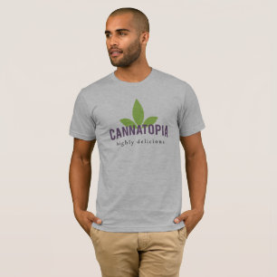 T-shirt Pièce en t de logo de Cannatopia des hommes