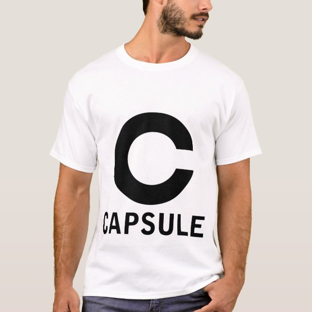 T-shirt Pièce en t de logo de capsule (graphique noir, (Devant)
