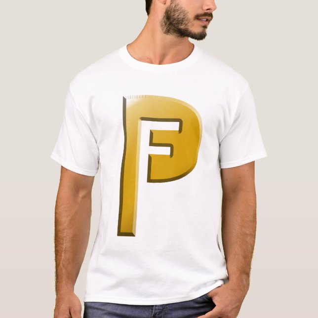 T-shirt Pièce en t de logo d'or de productions de Frey (Devant)