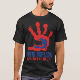 T-shirt Pièce en t de noir de l'espoir du Haïti