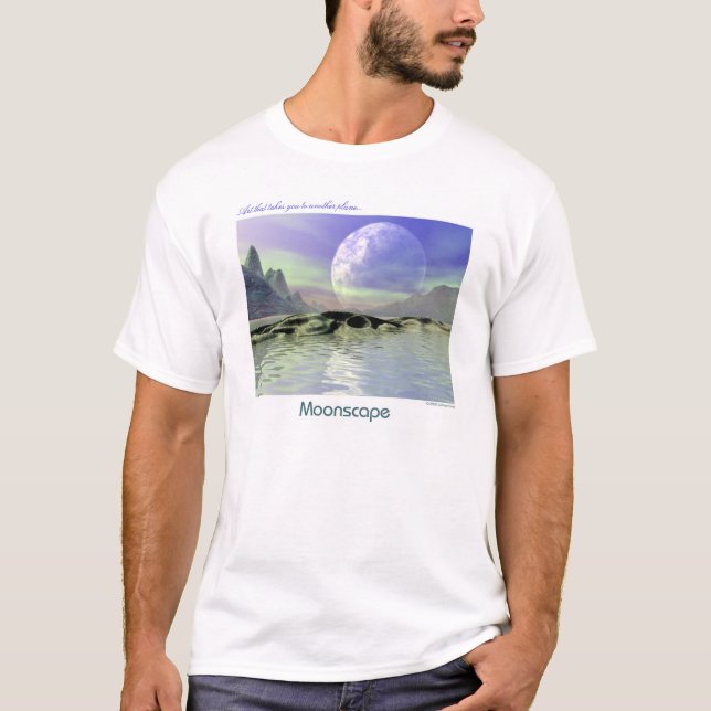 T-shirt Pièce en t de paysage lunaire (Devant)