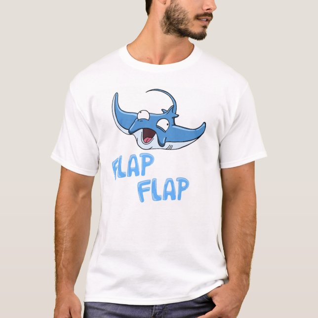 T-shirt Pièce en t de rayon de Manta d'aileron d'aileron (Devant)