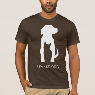 T-shirt Pièce en t DE RECHANGE de logo - blanc sur le brun