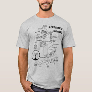 T-shirt pièce en t de schémas de .50 calorie
