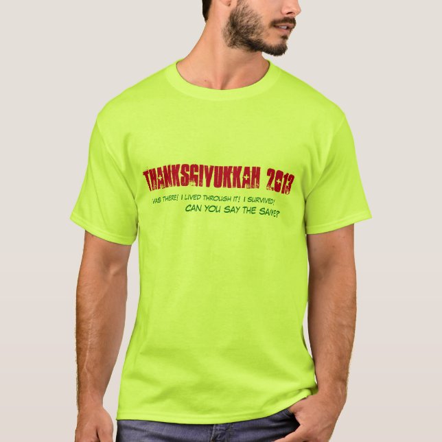 T-shirt Pièce en t de Thanksgivukkah 2013 - hommes (Devant)