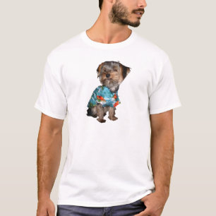 T-shirt Pièce en t de Yorkie de chemise hawaïenne
