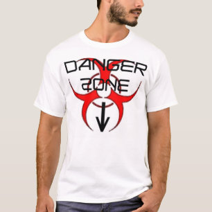 T-shirt Pièce en t de "zone dangereuse" de danger de Mikey