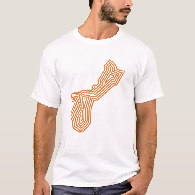 T-shirt Pièce en t d'éclat d'orange de la Guam (Devant)
