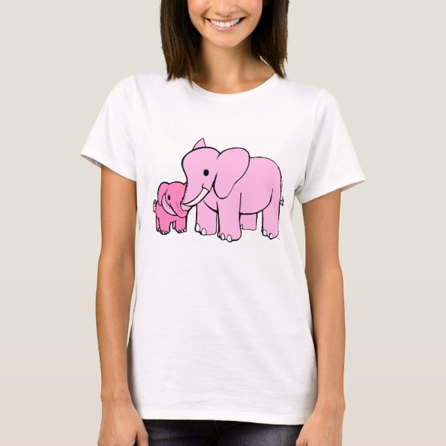 T-shirt Pièce en t d'éléphant (rose) (Devant)