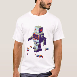 T-shirt pièce en t d'invasion de robot