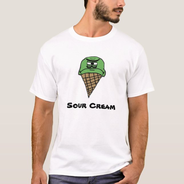 T-shirt Pièce en t drôle de crème sure (Devant)