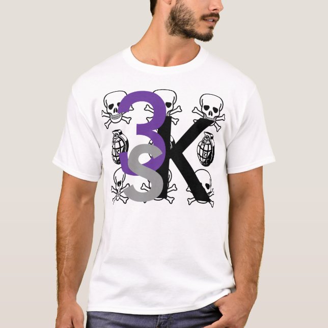 T-shirt pièce en t du crâne 3Kings et des bombes (Devant)