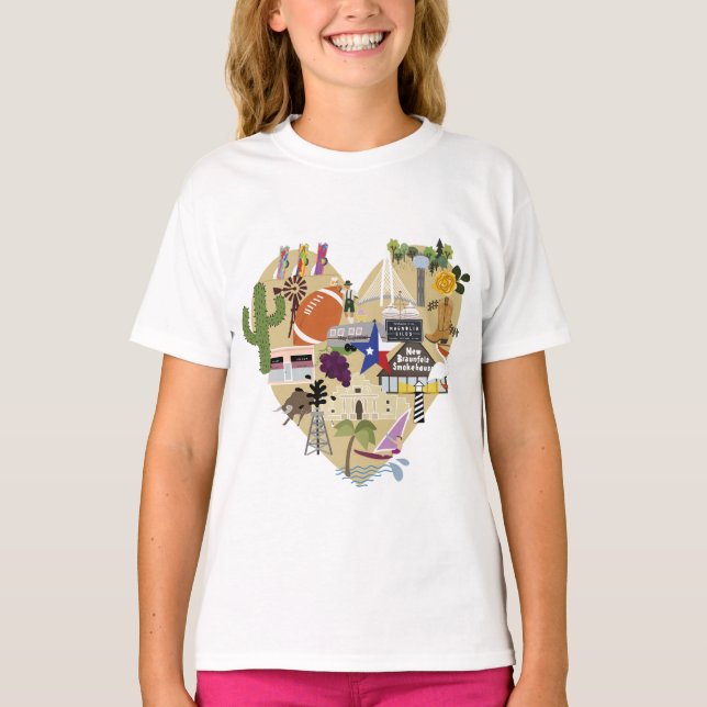T-shirt Pièce en t du Texas de ruche de filles (Devant)