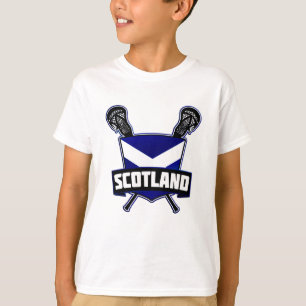 T-shirt Pièce en t écossaise de logo de lacrosse