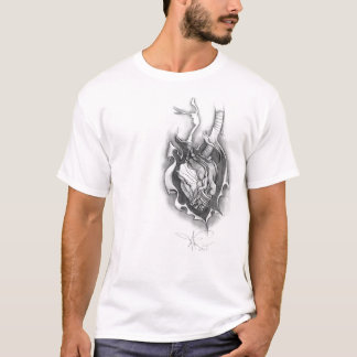 T-shirt Pièce en t exposée du coeur des hommes