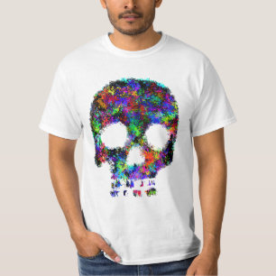 T-shirt Pièce en t foncée de crâne d'éclaboussure