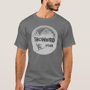 T-shirt Pièce en t grise de types de surfeur de l'Utah de
