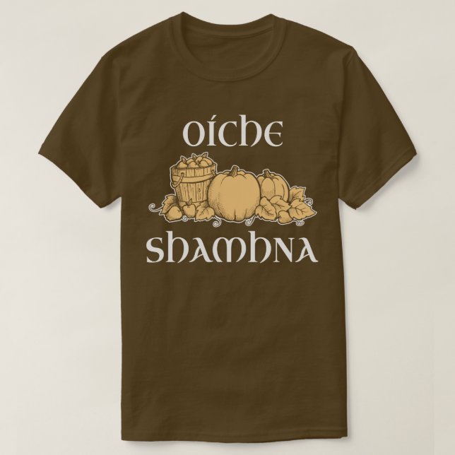 T-shirt Pièce en t irlandaise de citrouille de Halloween (Design devant)