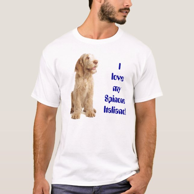 T-shirt Pièce en t - "j'aime mon Spinone… " (Devant)