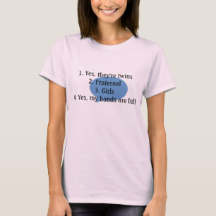 T-shirt pièce en t jumelle de réponse de questions