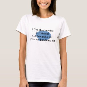 T-shirt pièce en t jumelle de réponse de questions