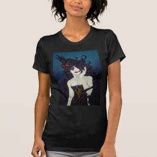 T-shirt Pièce en t noire de base de dames