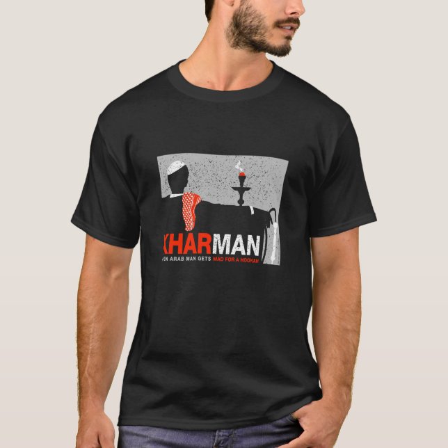T-shirt Pièce en t noire de Kharman de narguilé (Devant)
