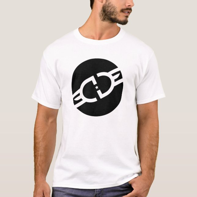 T-shirt Pièce en t noire de logo de cercle d'EdgeGamers (Devant)