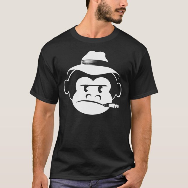 T-shirt Pièce en t noire de singe (Devant)