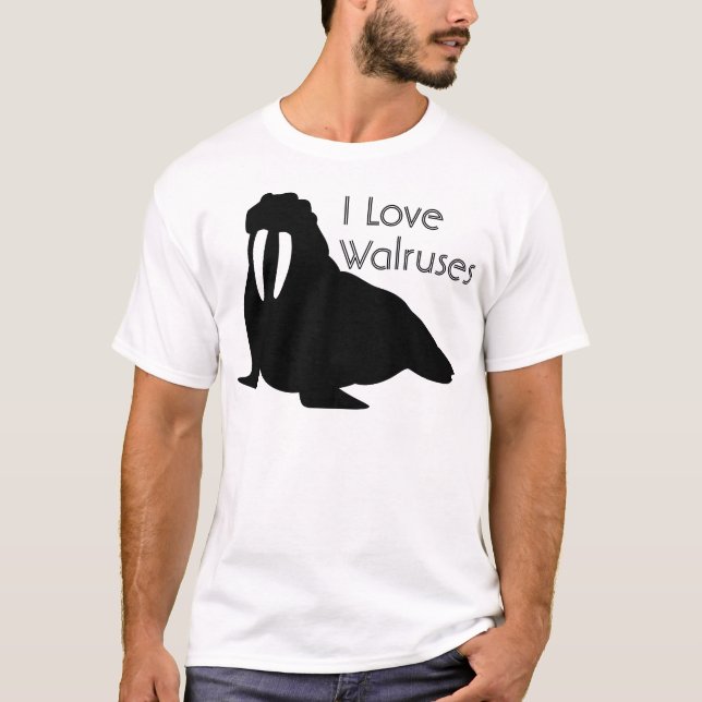 T-shirt Pièce en t noire et blanche de morse (Devant)