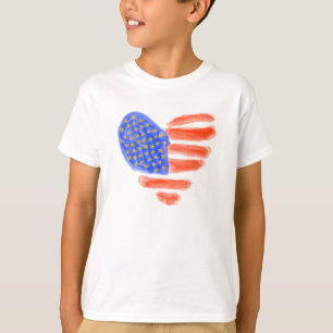 T-shirt Pièce en t patriotique de coeur