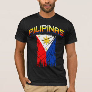 T-shirt pièce en t philippine de drapeau (pilipinas)