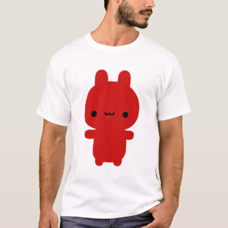 T-shirt Pièce en t potelée rouge de noir de lapin (femmes)