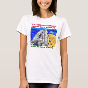 T-shirt Pièce en t que tempête de promenade de rivage de