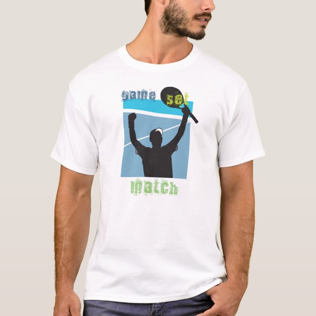 T-shirt Pièce en t réglée de tennis de match de jeu (Devant)