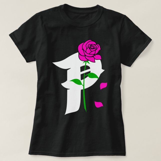 T-shirt Pièce en t rose de fille de P (Design devant)