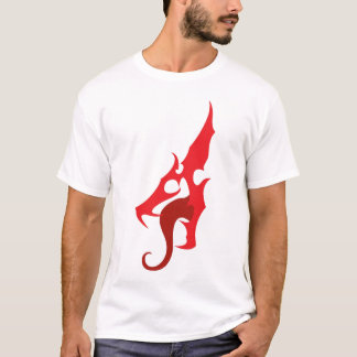 T-shirt Pièce en t rouge de logo de dragon