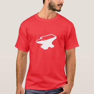 T-shirt Pièce en t rouge d'enclume de fonderie (rouge)