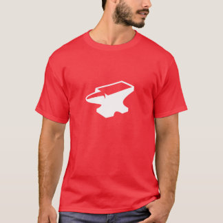 T-shirt Pièce en t rouge d'enclume de fonderie (rouge)