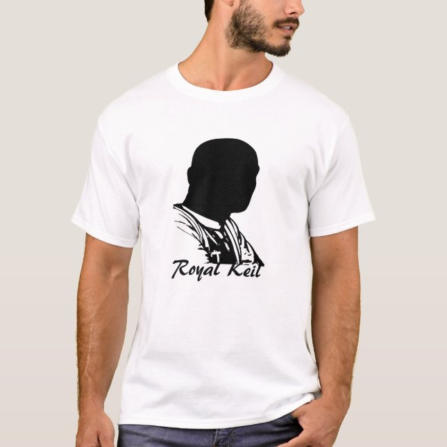 T-shirt Pièce en t royale de blanc de Keil (Devant)