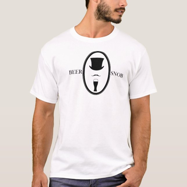 T-shirt Pièce en t snob de silhouette de bière (Devant)