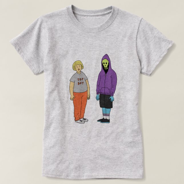 T-shirt Pièce en t supérieure de garçon et de Skeleto (Design devant)